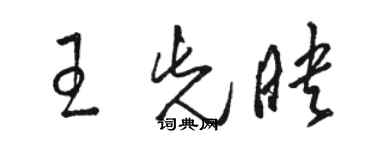 駱恆光王先映草書個性簽名怎么寫