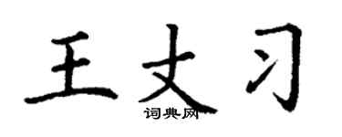 丁謙王丈習楷書個性簽名怎么寫