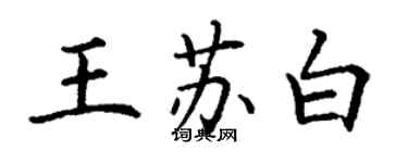 丁謙王蘇白楷書個性簽名怎么寫