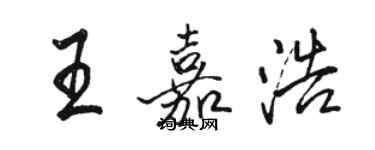 駱恆光王嘉浩行書個性簽名怎么寫