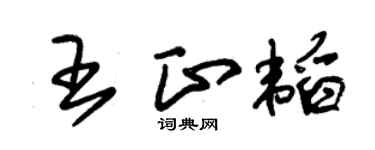 朱錫榮王正韜草書個性簽名怎么寫