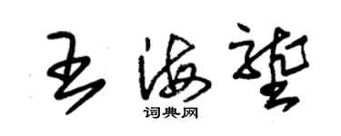 朱錫榮王海壟草書個性簽名怎么寫