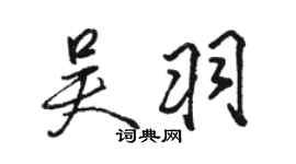 駱恆光吳羽行書個性簽名怎么寫