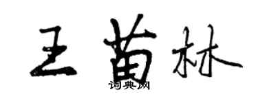 曾慶福王苗林行書個性簽名怎么寫