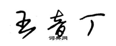 朱錫榮王音丁草書個性簽名怎么寫