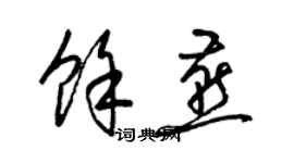 梁錦英余燕草書個性簽名怎么寫