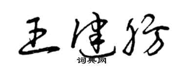 曾慶福王健肪草書個性簽名怎么寫