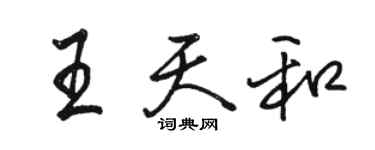駱恆光王天和行書個性簽名怎么寫