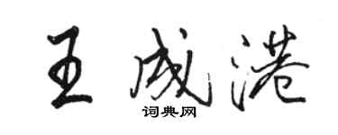 駱恆光王成港行書個性簽名怎么寫
