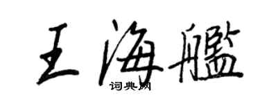王正良王海艦行書個性簽名怎么寫