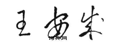 駱恆光王安成草書個性簽名怎么寫