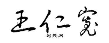曾慶福王仁寬草書個性簽名怎么寫