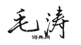 駱恆光毛濤行書個性簽名怎么寫