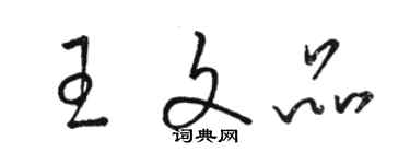 駱恆光王文品草書個性簽名怎么寫