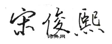 駱恆光宋俊熙行書個性簽名怎么寫