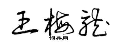 曾慶福王梅龍草書個性簽名怎么寫