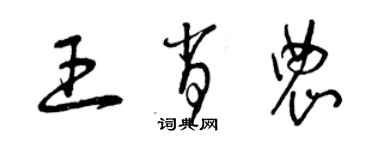 曾慶福王肖農草書個性簽名怎么寫