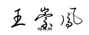 梁錦英王崇鳳草書個性簽名怎么寫