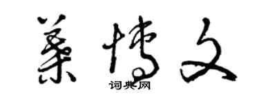 曾慶福葉博文草書個性簽名怎么寫