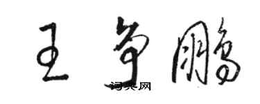 駱恆光王爭鵬草書個性簽名怎么寫