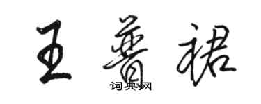 駱恆光王普裙行書個性簽名怎么寫