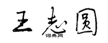 曾慶福王志圓行書個性簽名怎么寫