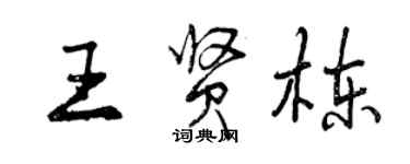 曾慶福王賢棟行書個性簽名怎么寫