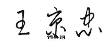 駱恆光王京忠草書個性簽名怎么寫