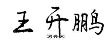 曾慶福王開鵬行書個性簽名怎么寫