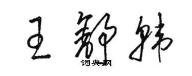 駱恆光王舒韓草書個性簽名怎么寫