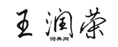 駱恆光王潤榮行書個性簽名怎么寫