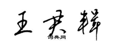 梁錦英王君輯草書個性簽名怎么寫