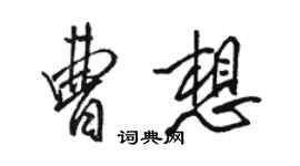 駱恆光曹想行書個性簽名怎么寫