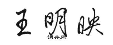 駱恆光王明映行書個性簽名怎么寫