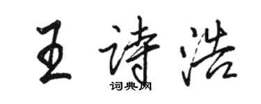 駱恆光王詩浩行書個性簽名怎么寫