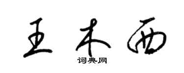 梁錦英王木西草書個性簽名怎么寫