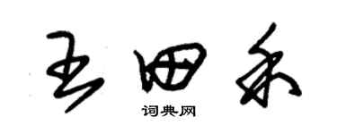 朱錫榮王田禾草書個性簽名怎么寫