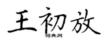 丁謙王初放楷書個性簽名怎么寫