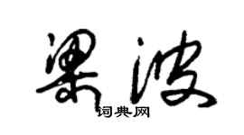 朱錫榮梁波草書個性簽名怎么寫