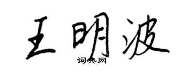 王正良王明波行書個性簽名怎么寫
