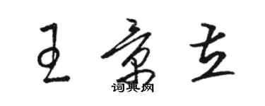 駱恆光王景立草書個性簽名怎么寫