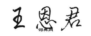 駱恆光王恩君行書個性簽名怎么寫