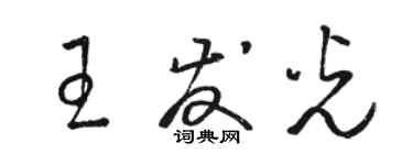 駱恆光王發光草書個性簽名怎么寫