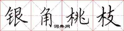 田英章銀角桃枝楷書怎么寫