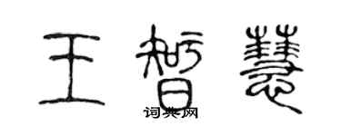 陳聲遠王智慧篆書個性簽名怎么寫