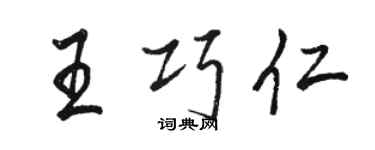 駱恆光王巧仁行書個性簽名怎么寫