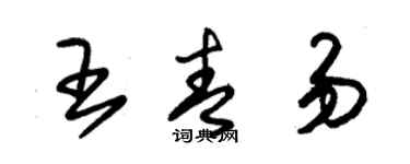 朱錫榮王青易草書個性簽名怎么寫
