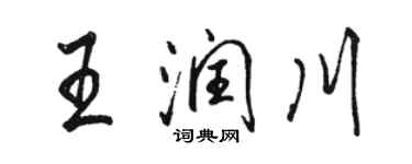 駱恆光王潤川行書個性簽名怎么寫