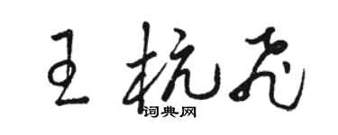 駱恆光王杭飛草書個性簽名怎么寫