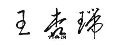 駱恆光王杏瑞草書個性簽名怎么寫